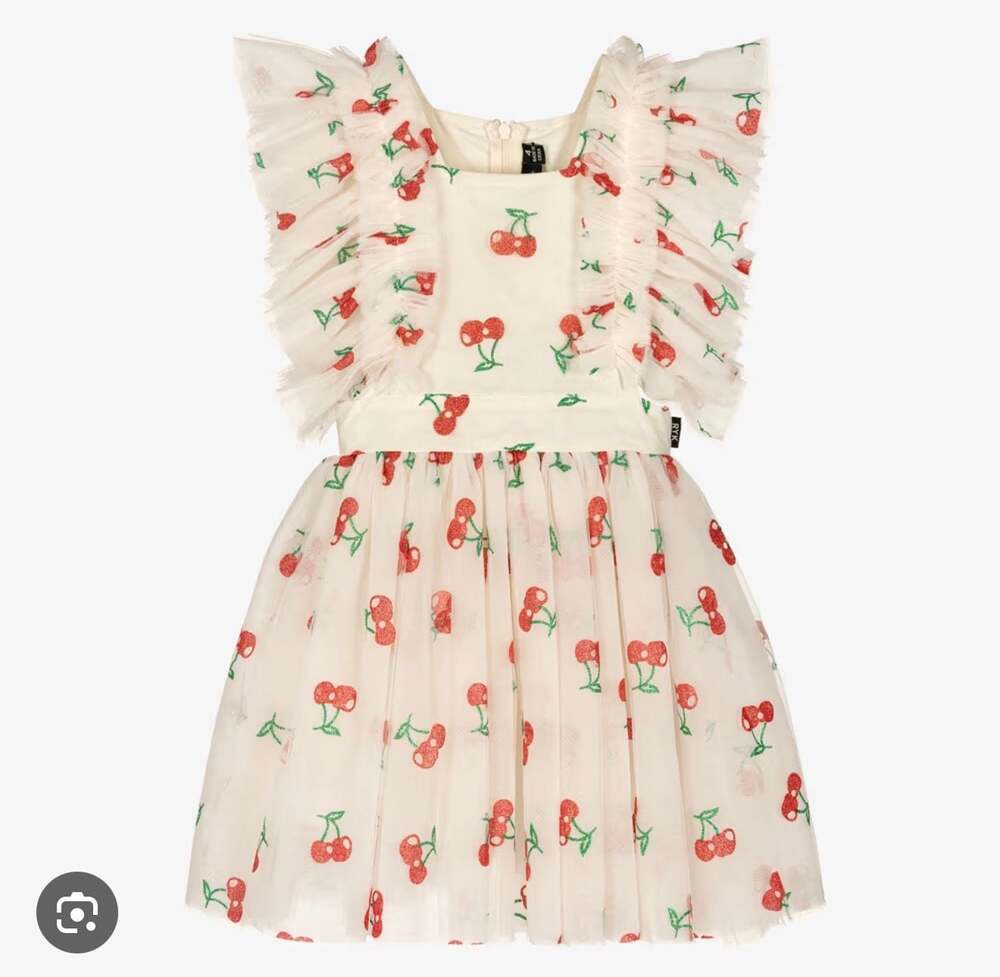 Rock Your Baby Cherry Tulle Party Dress Cream Size 10 Years New w/ Tags